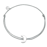 Textil Armband grau Mond silber