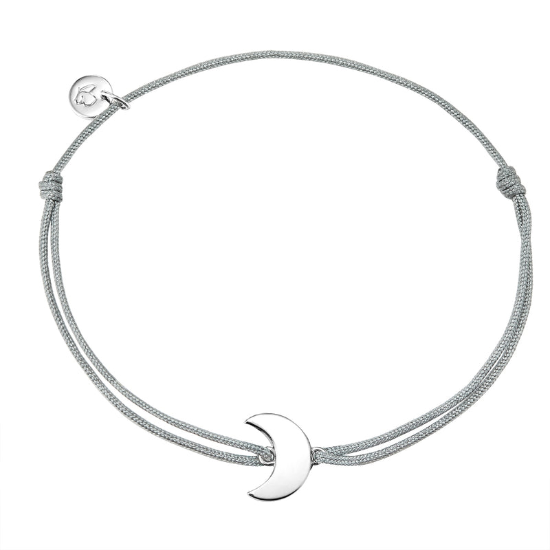 Textil Armband grau Mond silber