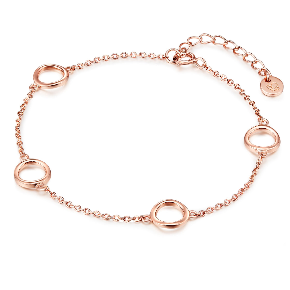 Silberarmband mit Kreisen roségold