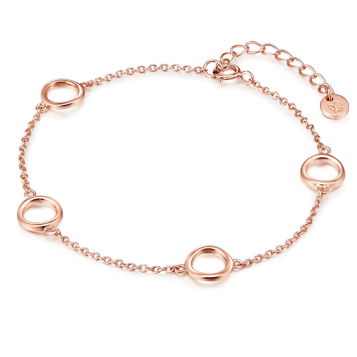 Silberarmband mit Kreisen roségold