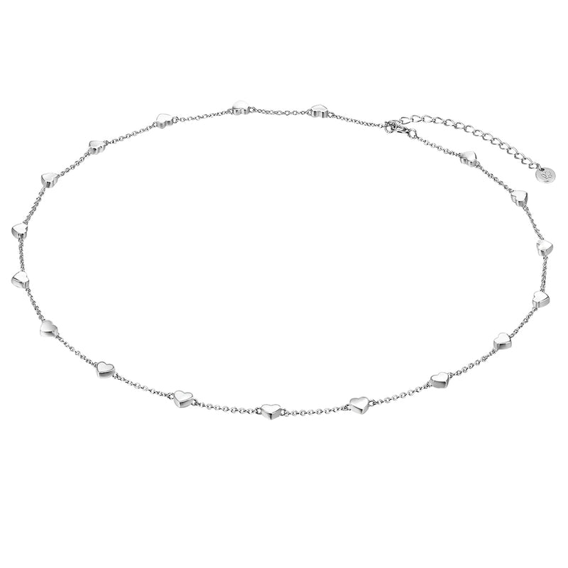 Herz Kette silber mit kleinen Herzen