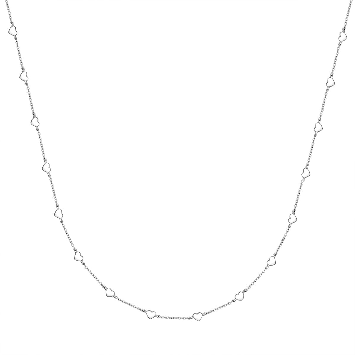 Herz Kette silber mit kleinen Herzen
