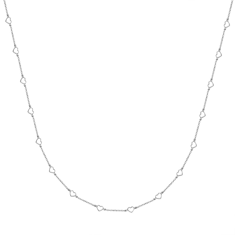 Herz Kette silber mit kleinen Herzen