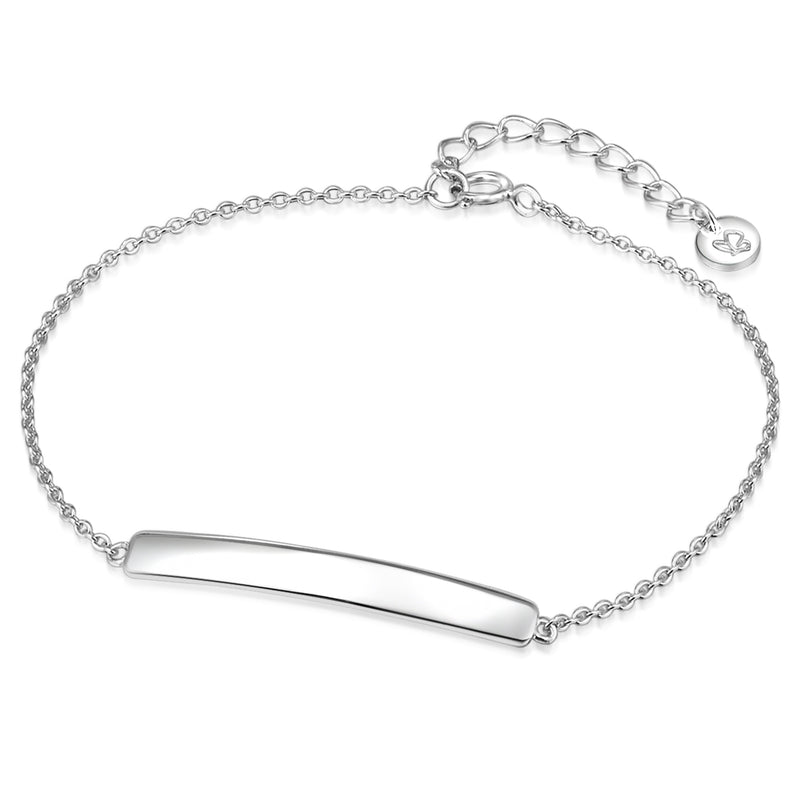 Armband mit Platte silber