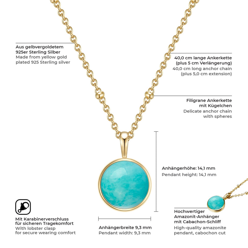 Halskette Amazonit gold