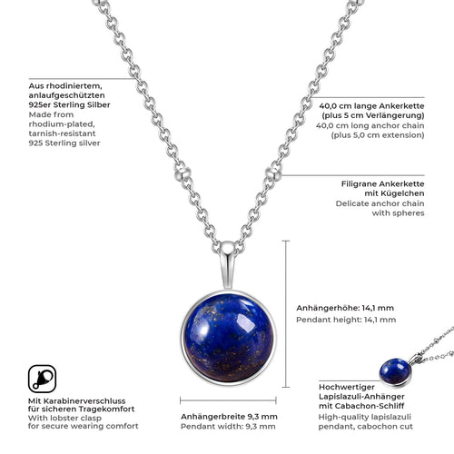 Halskette Lapislazuli (synth.) silber