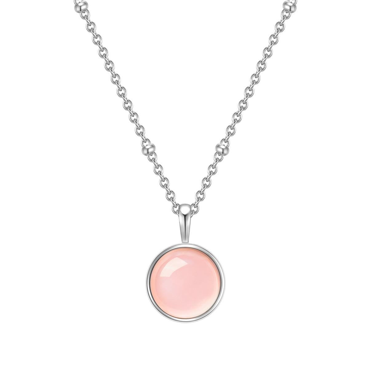 Halskette Rosenquarz silber