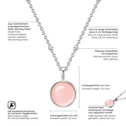 Halskette Rosenquarz silber