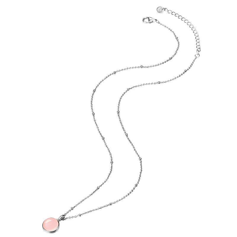 Halskette Rosenquarz silber
