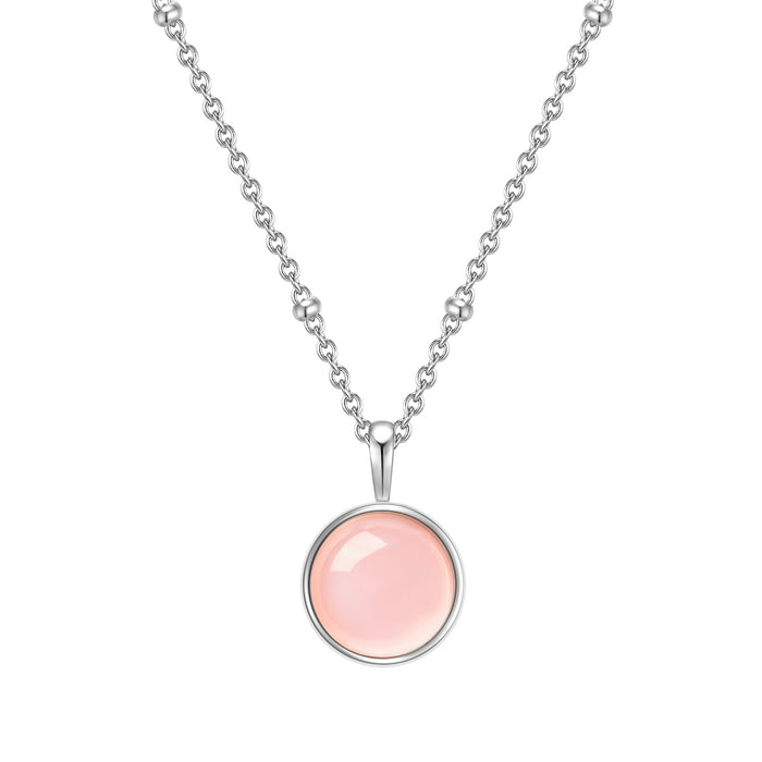 Halskette Rosenquarz silber
