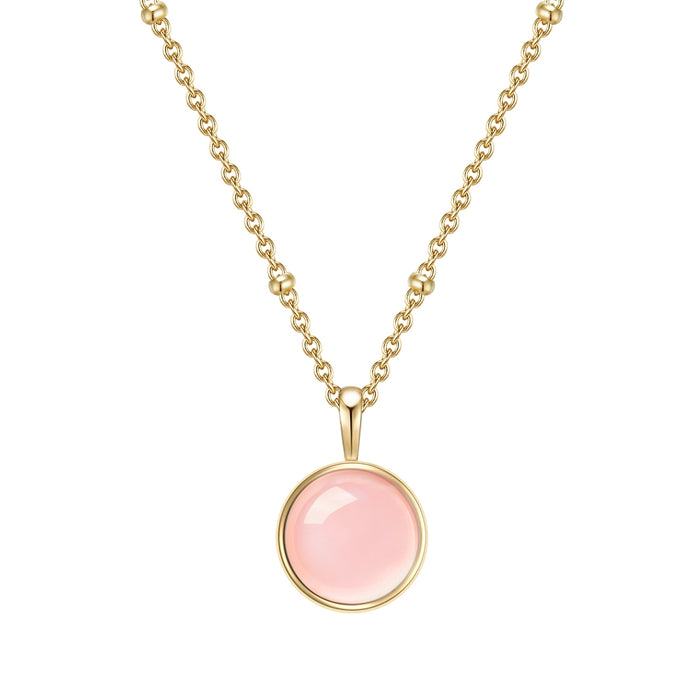 Halskette Rosenquarz gold