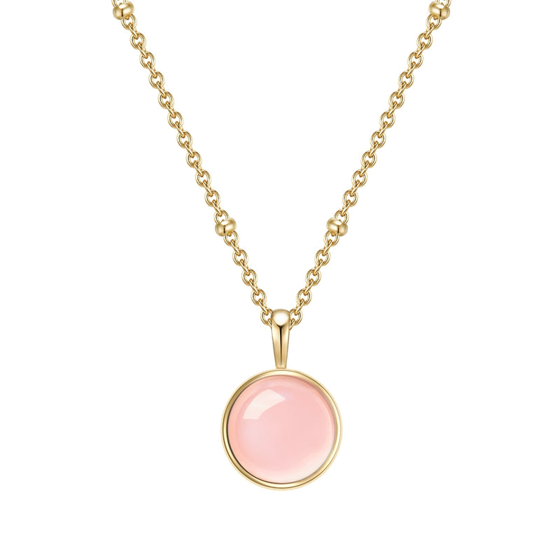 Halskette Rosenquarz gold