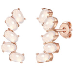 Ohrstecker mit 5 Bergkristallen roségold