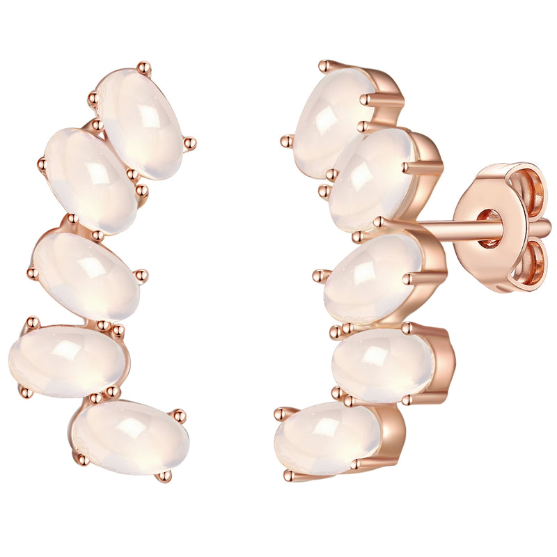 Ohrstecker mit 5 Bergkristallen roségold