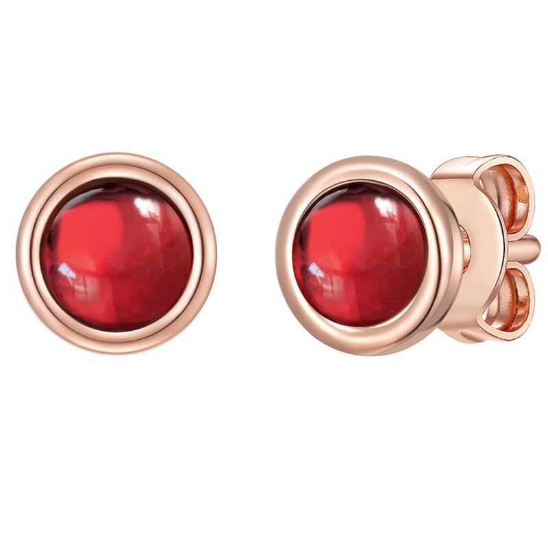 Ohrstecker mit Granat roségold