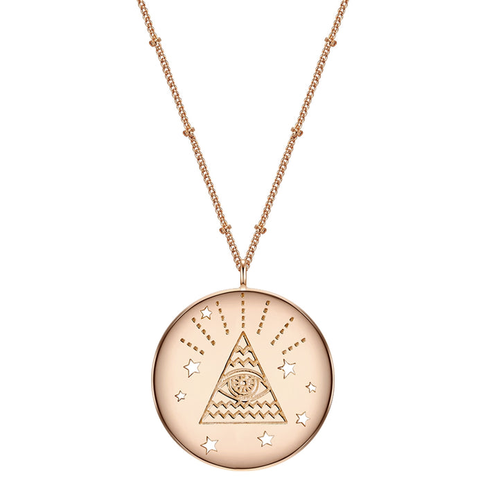 Hals Kette allsehendes Auge roségold