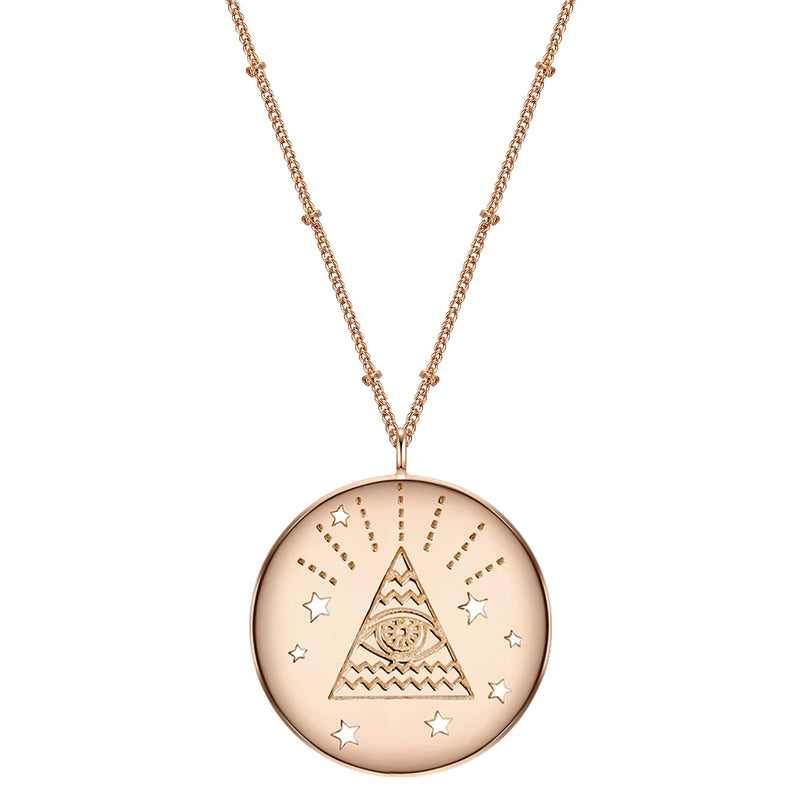 Hals Kette allsehendes Auge roségold