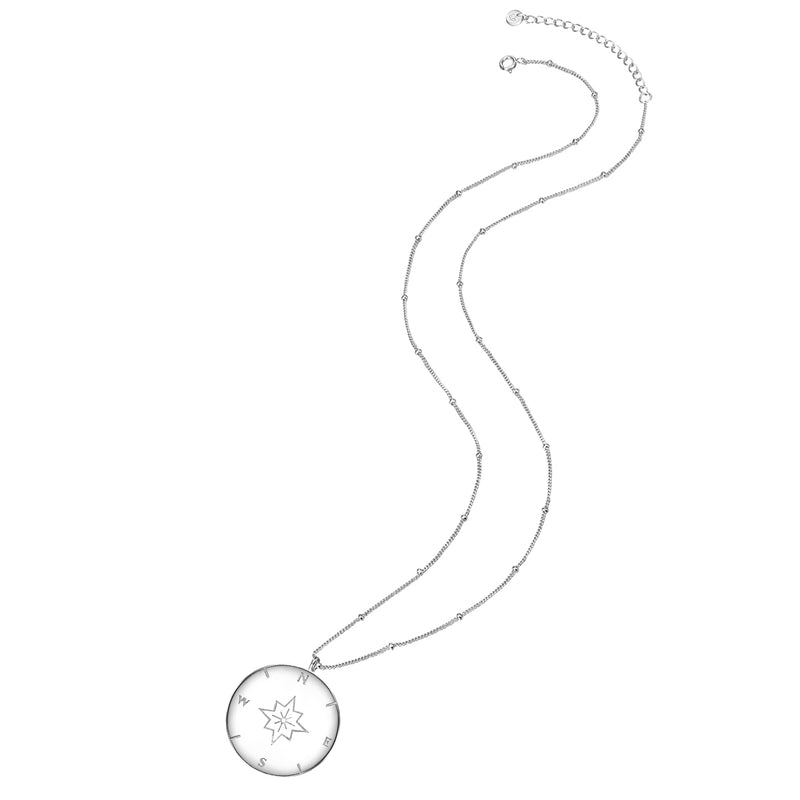 Halskette Kompass silber