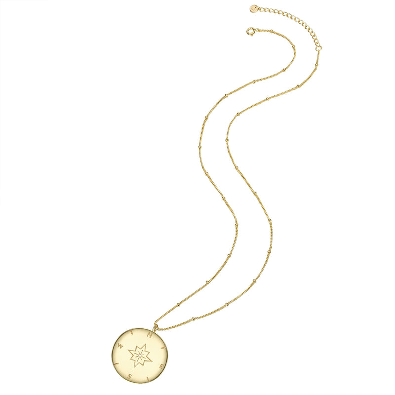 Hals Kette Kompass gold