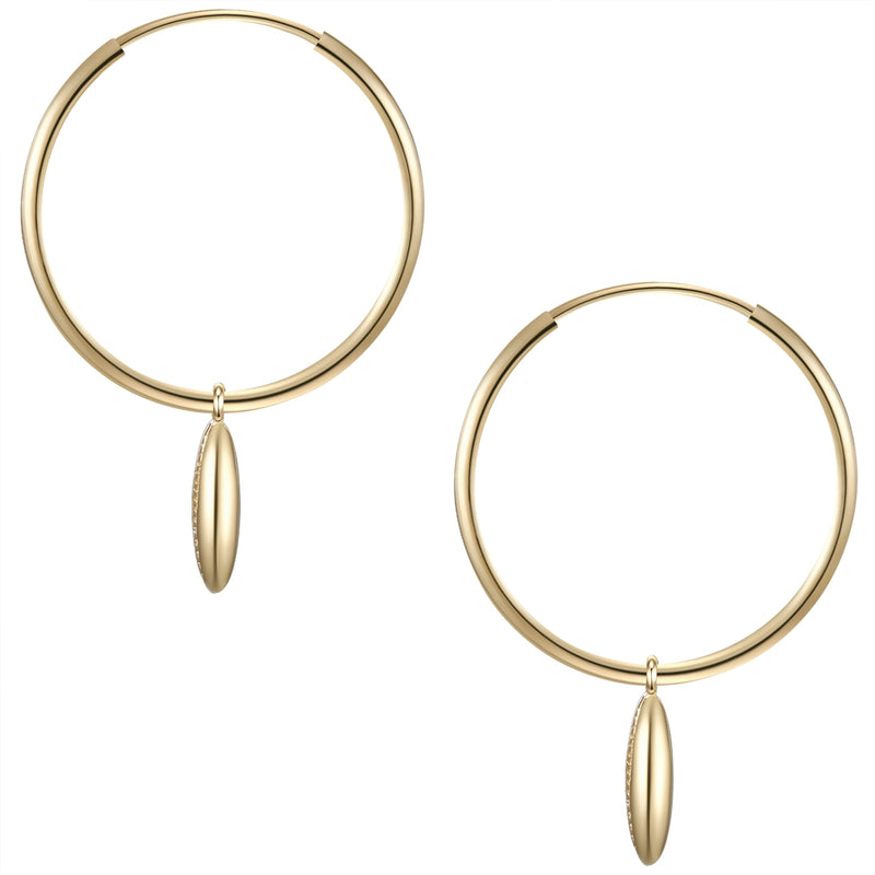 Creolen mit Anhänger Muscheln gold