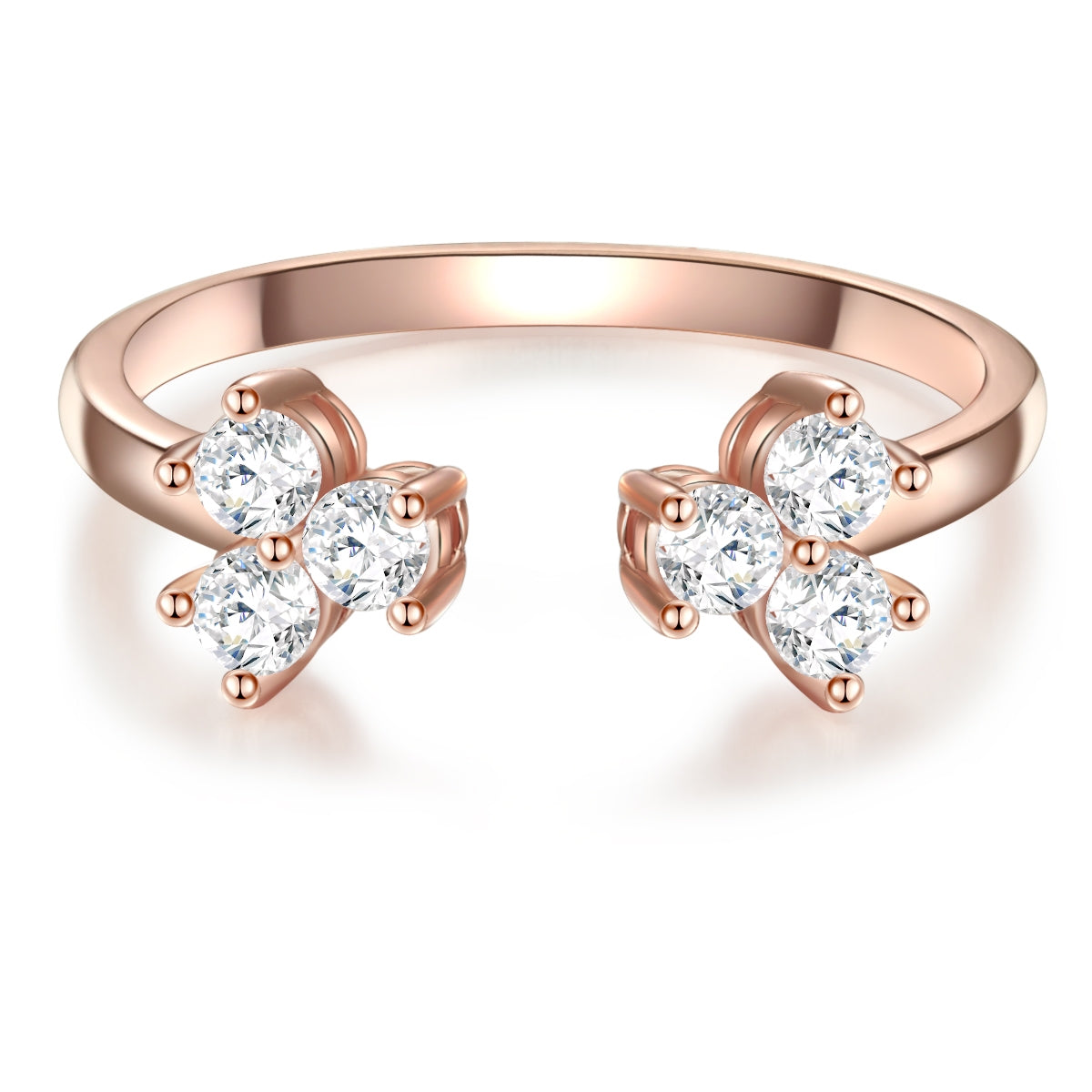 Silberring roségold Zirkonia