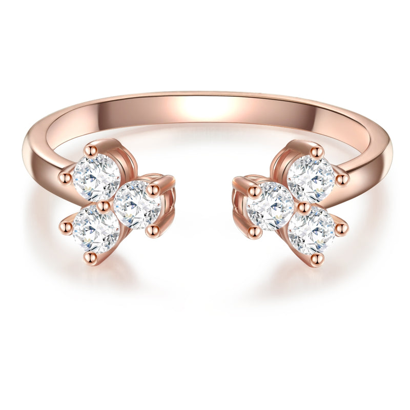 Silberring roségold Zirkonia