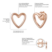 Ohrstecker roségold Herzen offen
