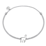 Textil Armband grau Alpaka silber