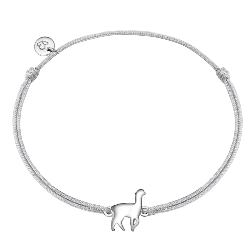 Textil Armband grau Alpaka silber