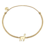 Textil-Armband beige ALPAKA gold