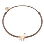 Textil Armband braun Alpaka roségold