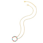 Kette KREIS mit Zirkonia bunt gelbgold