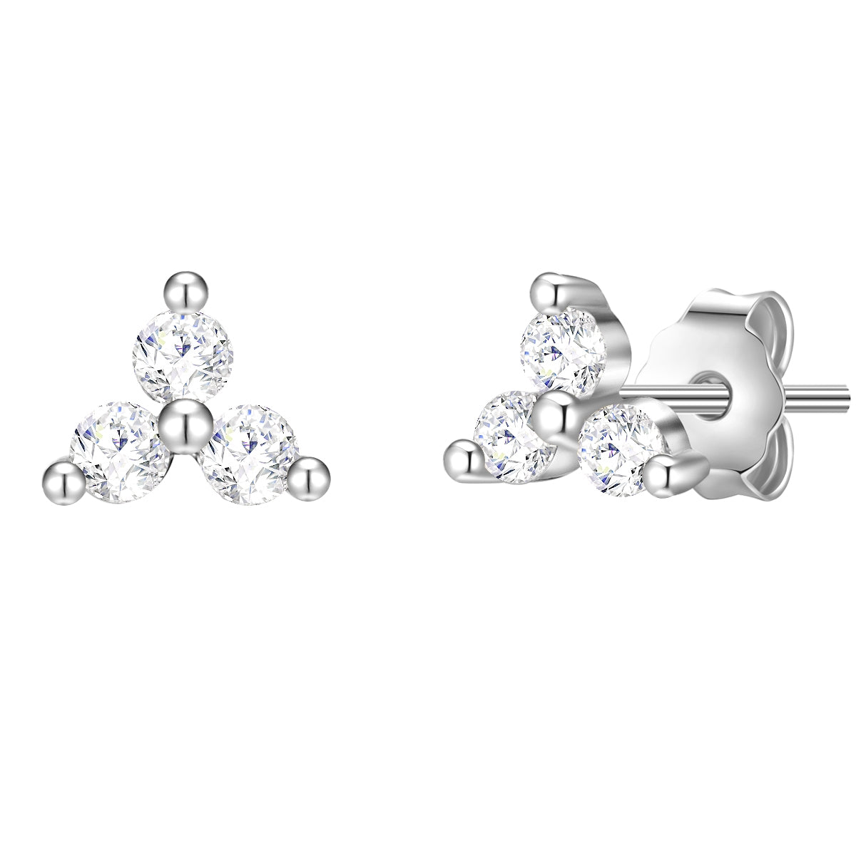 Ohrstecker silber Blume Zirkonia