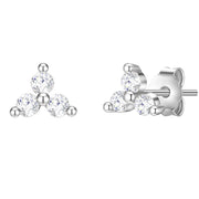 Ohrstecker silber Blume Zirkonia