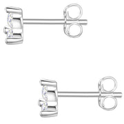 Ohrstecker silber Blume Zirkonia