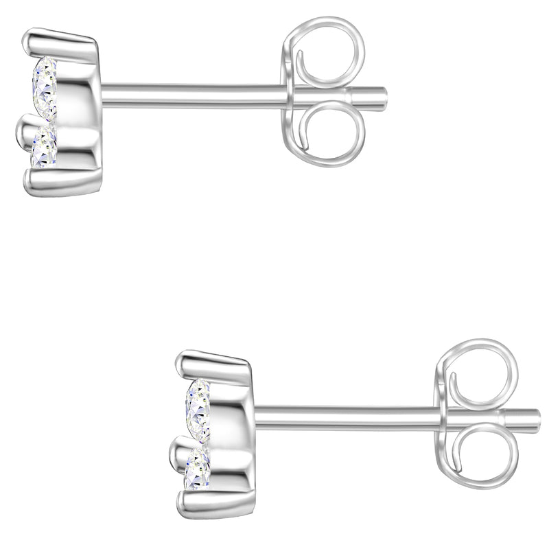 Ohrstecker silber Blume Zirkonia