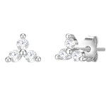 Ohrstecker silber Blume Zirkonia