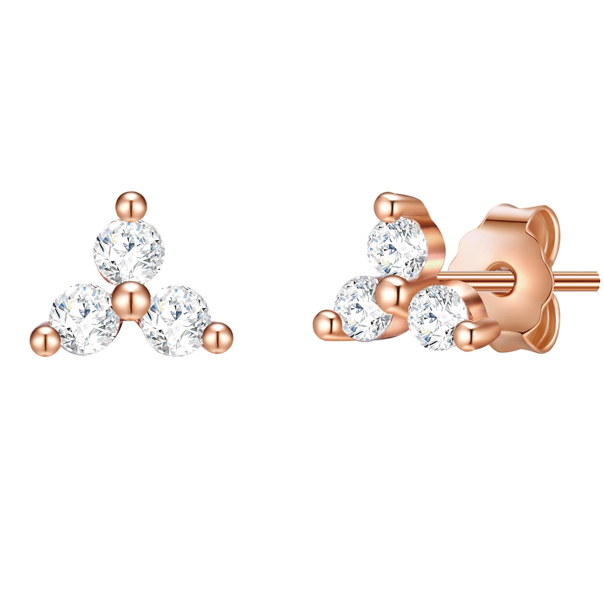 Ohrstecker roségold Blume Zirkonia