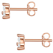 Ohrstecker roségold Blume Zirkonia