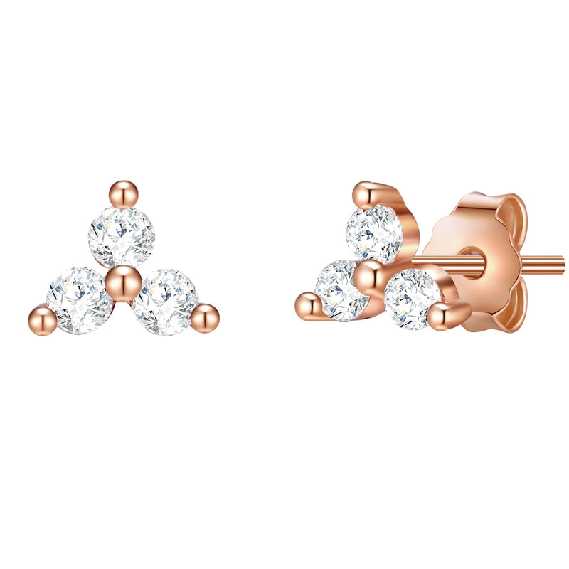 Ohrstecker roségold Blume Zirkonia