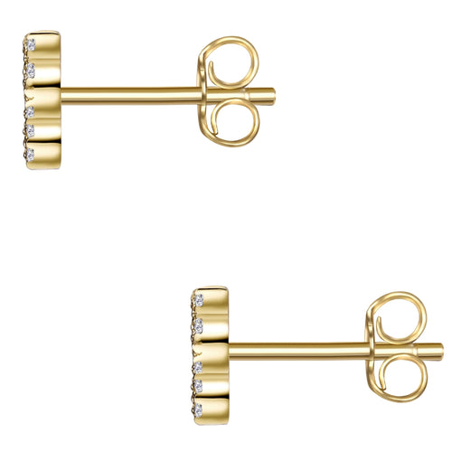 Ohrstecker SCHMETTERLING mit Zirkonia gelbgold