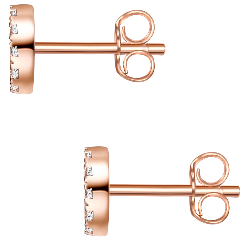 Ohrstecker KREIS mit Zirkonia roségold