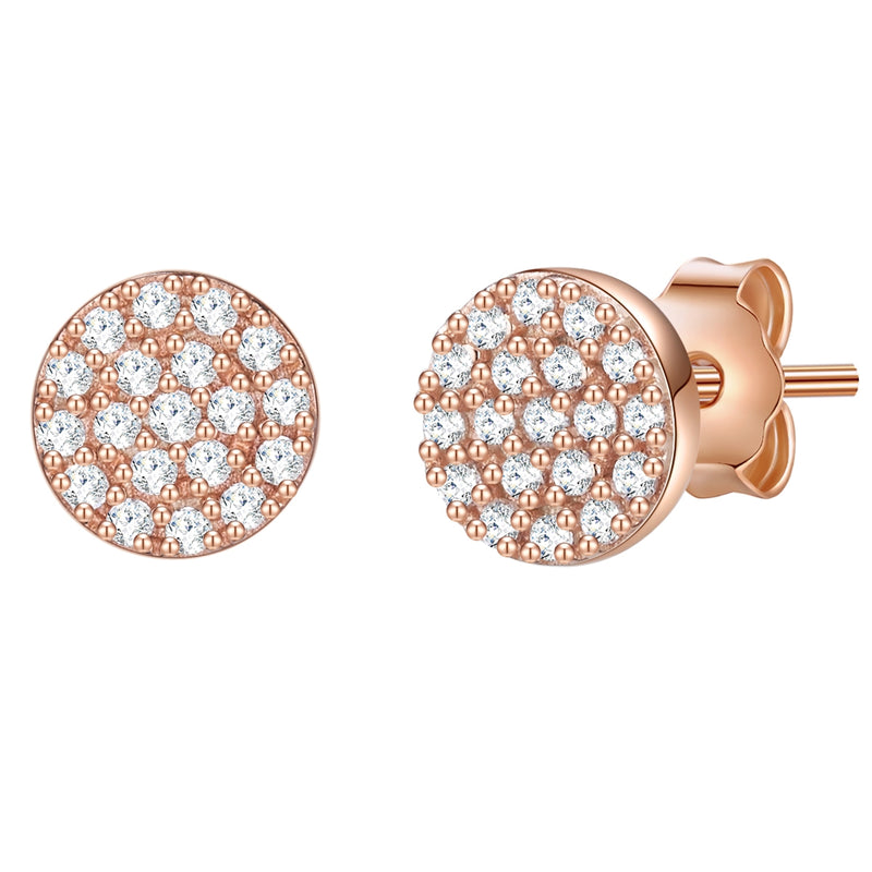 Ohrstecker roségold Kreis mit Zirkonia