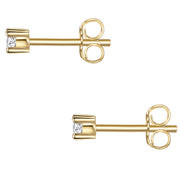 Ohrstecker gold Zirkonia klein