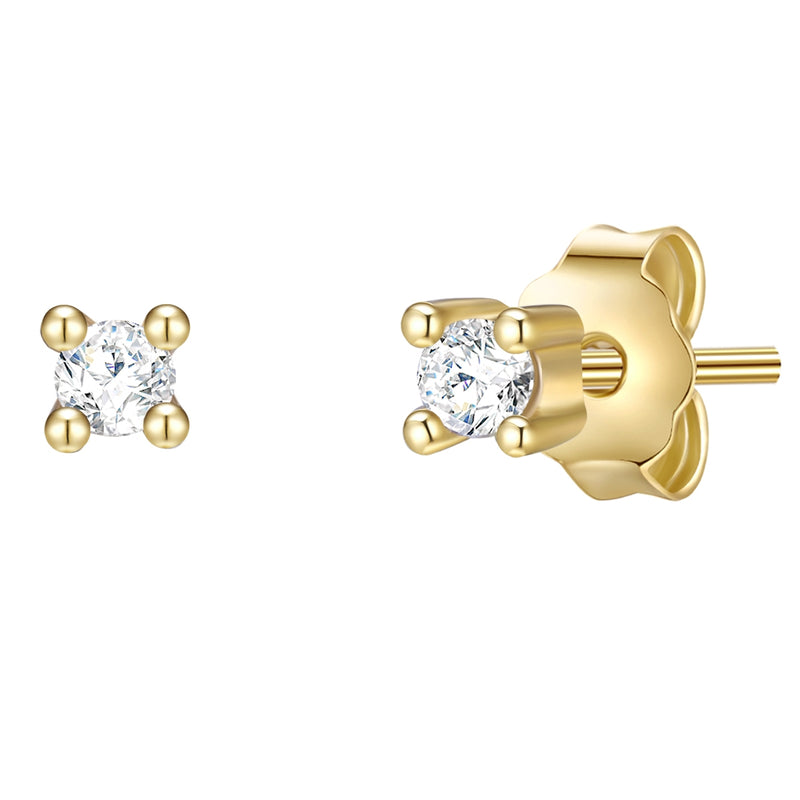 Ohrstecker gold Zirkonia klein
