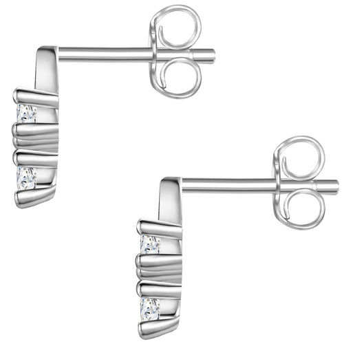 Ohrstecker silber Kreis Zirkonia