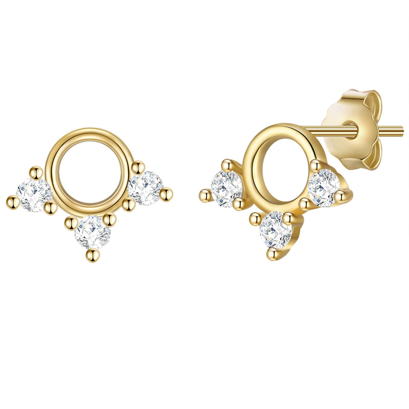 Ohrstecker gold Kreis Zirkonia