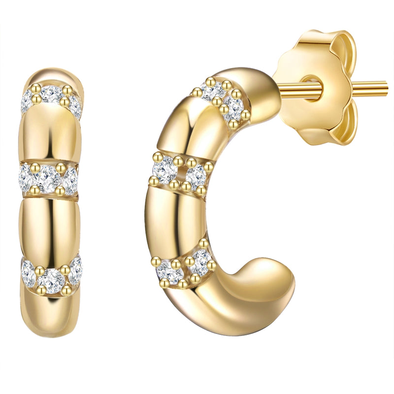 Goldene Creolen mit Zirkonia