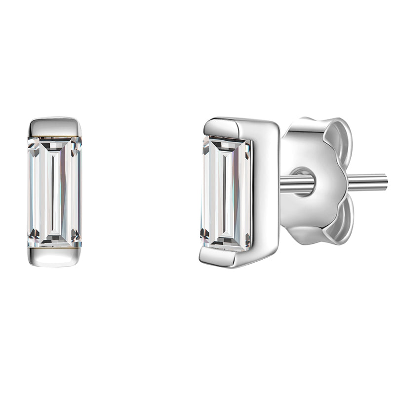 Ohrstecker STÄBCHEN mit Zirkonia silber