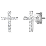 Ohrstecker silber Kreuz